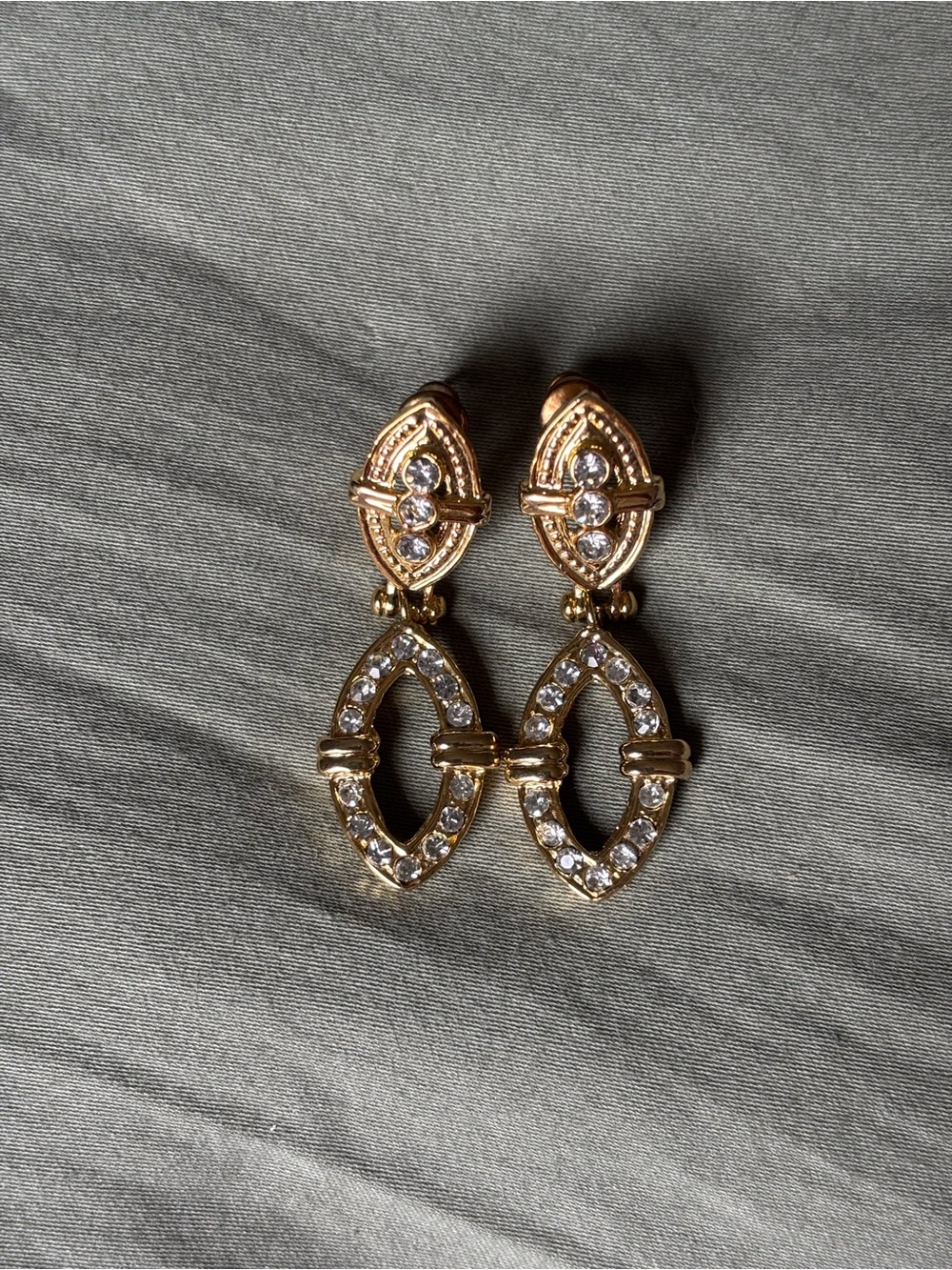 Gold Tone Crystal Drop Earrings - Women Jewelry